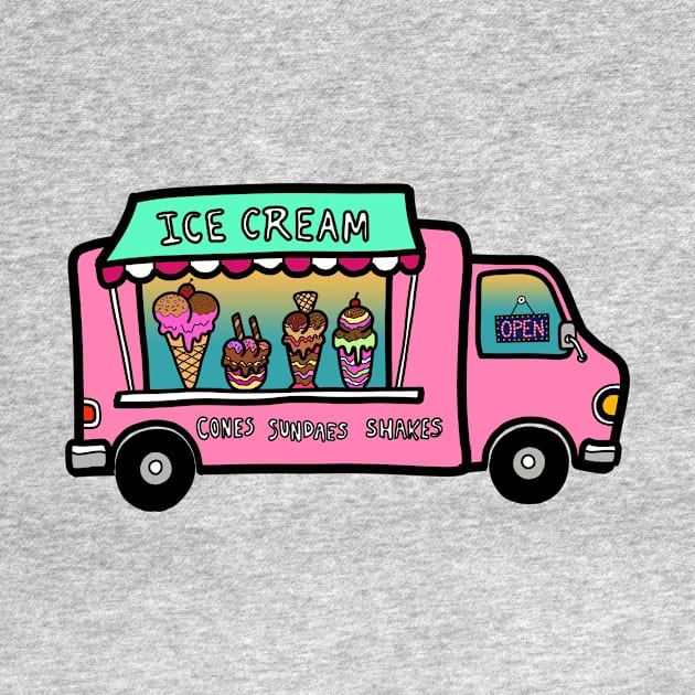 Street food truck ice cream outdoors summer by Nalidsa